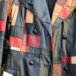 manteau vintage patchwork cuir à la Brocante de la Pointe Minard de Chichée près de Chablis