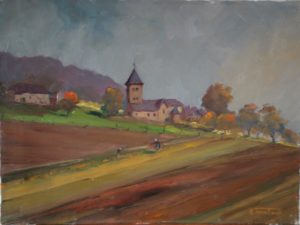 huile sur toile à la Brocante de la Pointe Minard de Chichée près de Chablis