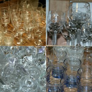 verres à Brocante de la Pointe Minard à Plouézec, près de Paimpol